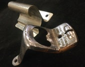 1940s Bottle Cap Opener Pair Wall Mount Metal Chrome Steel Badly-Worn Old Rusty Pitted Coke Pepsi Beer Soda 2 Piece Set Vintage