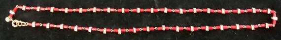 J. Crew Beaded Necklace/Rhinestone/Faux Red Coral… - image 3
