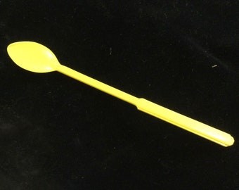 Boston MA Swizzle Stick Souvenir/Drink Stirrer/Barware/Gilbey’s Spey Royal Scotch Whisky Advertising/Yellow Plastic Spoon/Vintage 1950s