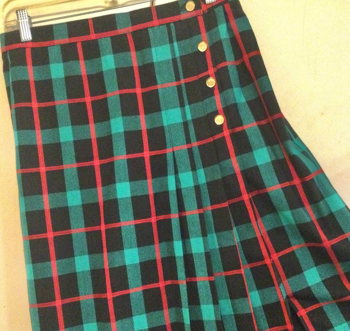 Christmas Plaid Skirt/Kilt Cambridge Spirit Red/Green Etsy Christmas Plaid Skirts