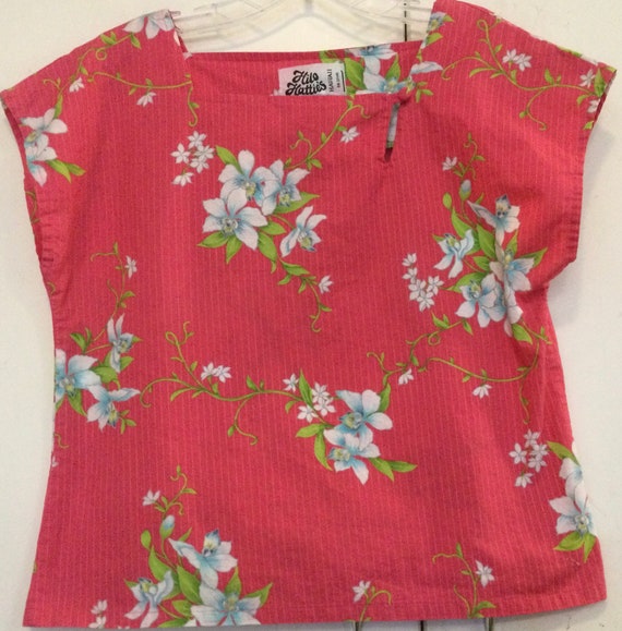 70s Hilo Hattie Hawaiian Blouse-Crop Top-Pullover… - image 2