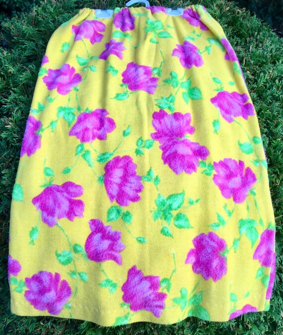 Pink Floral Midi Skirt/Yellow Pencil Skirt/Neon R… - image 4