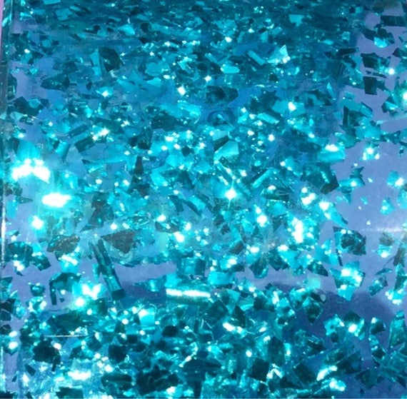 60s Blue Lucite Glitter Bangle-Bracelet-Cuff/Plas… - image 6