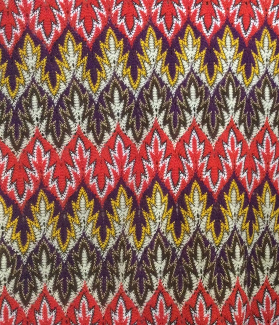 1970s Zig Zag Print Blouse-shirt-top-pullover/mesh Knit