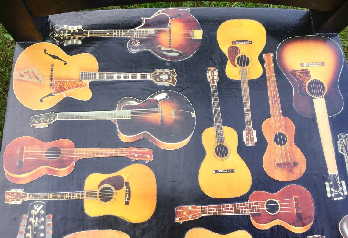 Guitar Art Chair fender Decoupage Wood Furniture Music Etsy