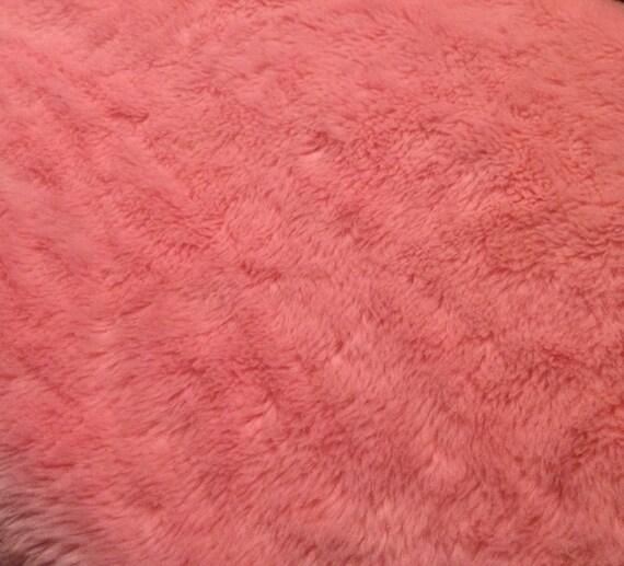 Vintage Pink Faux Fur Throw Baby Blanket like New Luxury Plush