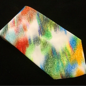 60s Mens Tie-Necktie/Multicolor Tie Dye Abstract Psychedelic Print/Splatter Paint/&quot;Jordan Marsh Company&quot;/Polyester/4”Wide/Vintage 1960s