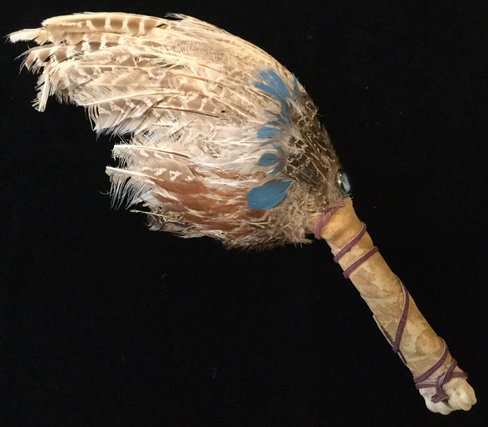 American Indian Feather Fan Smudge Ceremonial Prayer Wand Etsy