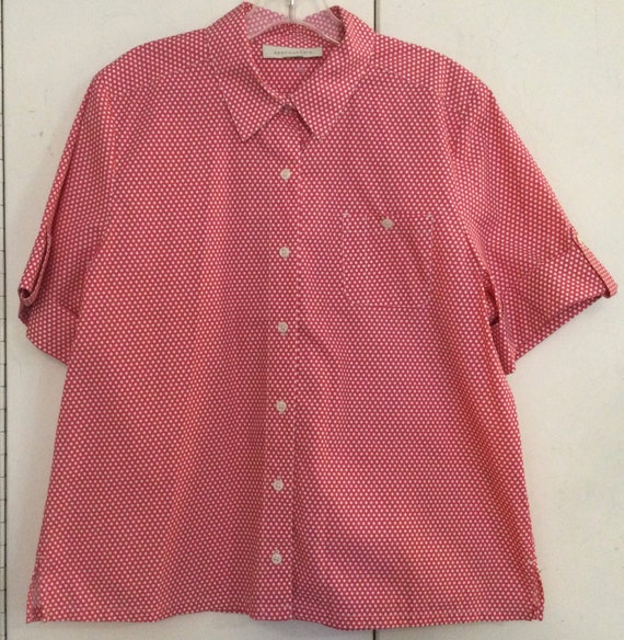Appleseed’s Blouse-Shirt-Top Pair/Red-Blue Polka-… - image 3