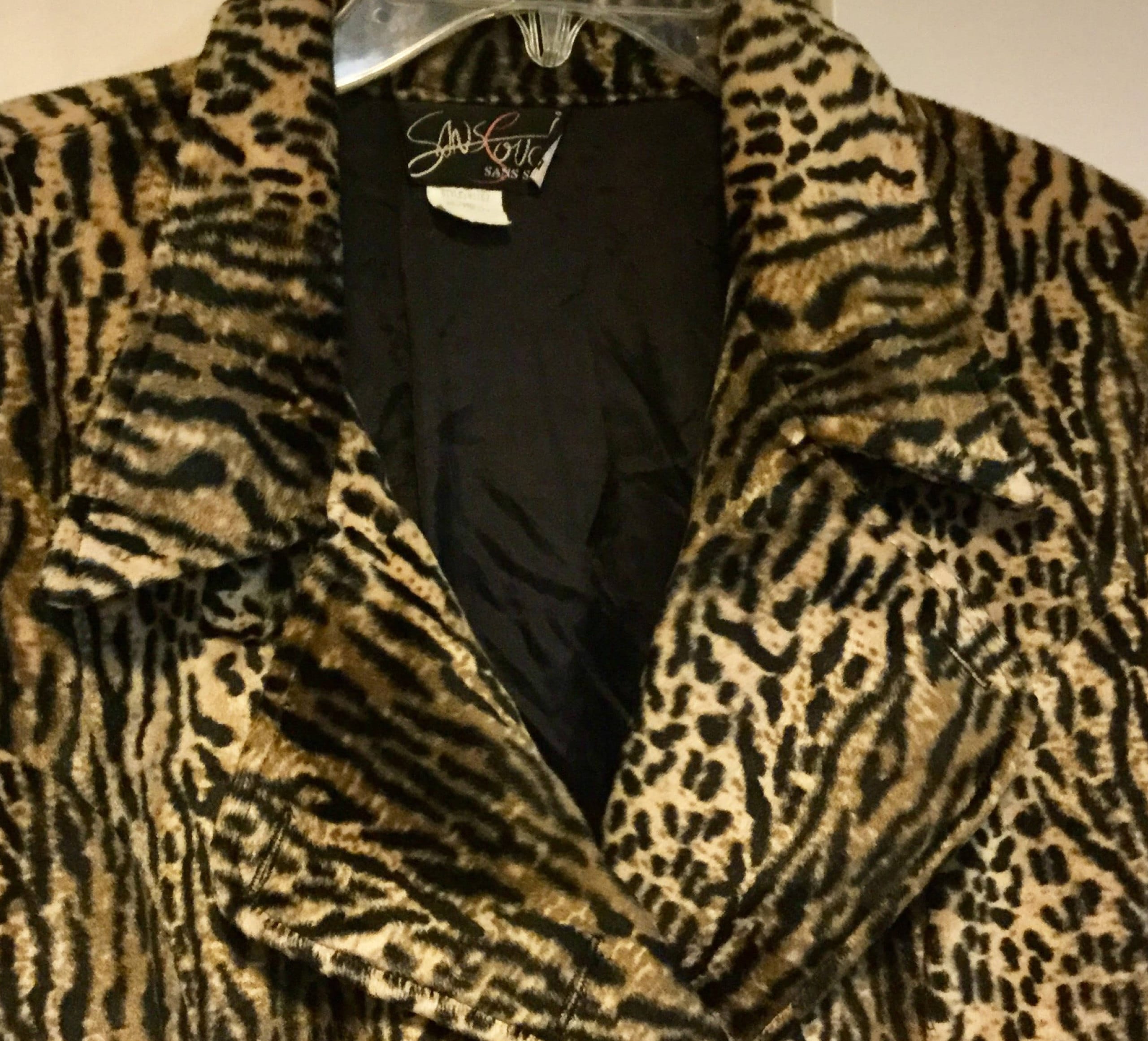 60s Leopard Jacket coat blazer faux fur Animal print jaguar tiger