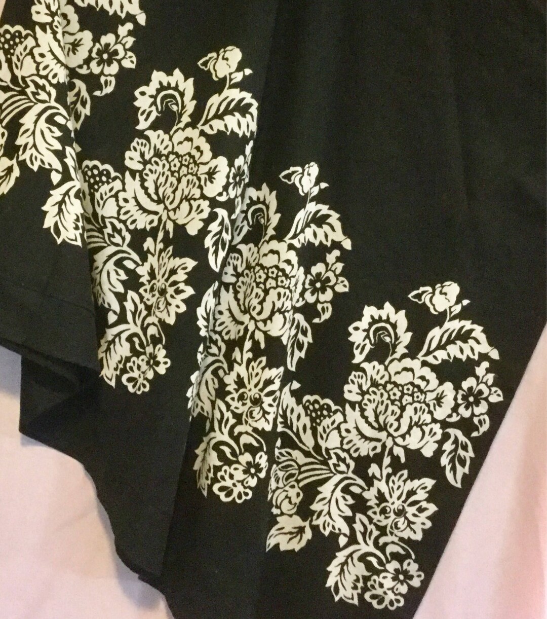 Women's Black Floral Basket Skirt
