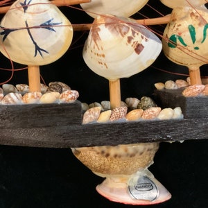 Vintage Pirate Ship Model/shell & Wood/boston MA Souvenir/nanco/nancy ...