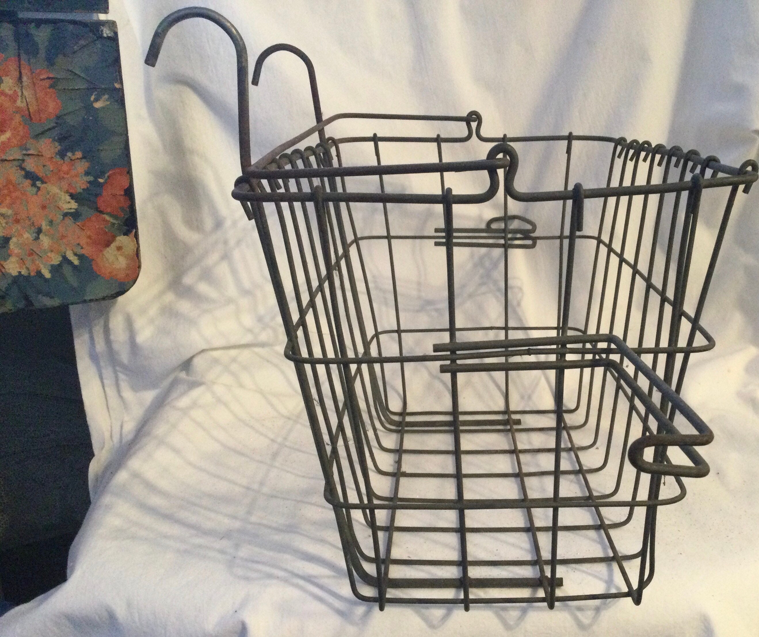 Vintage Wire Bicycle/Bike Basket Woven Metal Swing Handle Etsy