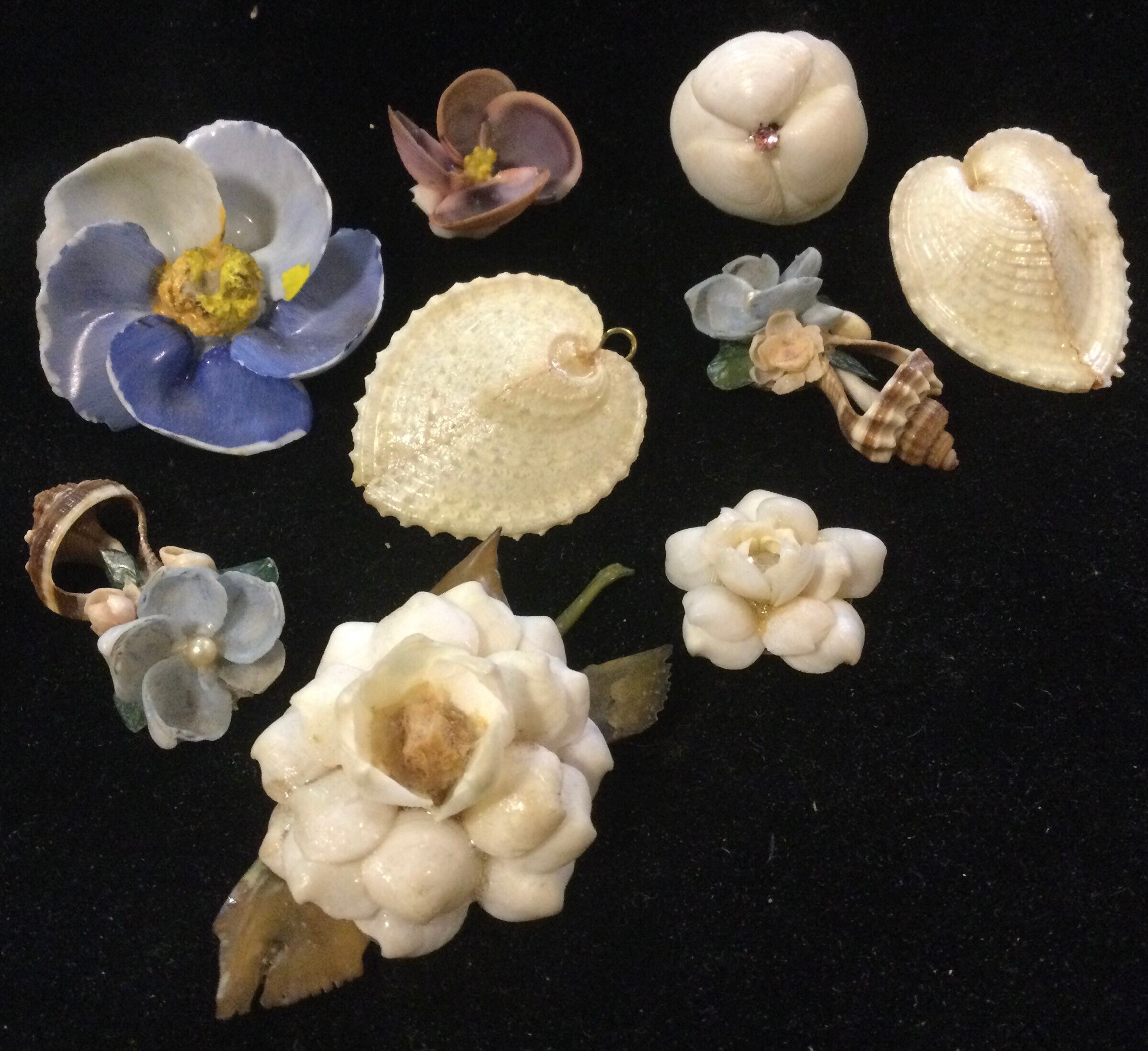 9pc Shell Flowers Handmade Small Seashell Flower Floral DIY | Etsy