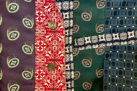 Patchwork Vest/Quilted/GAP/Necktie-Style Striped … - image 7