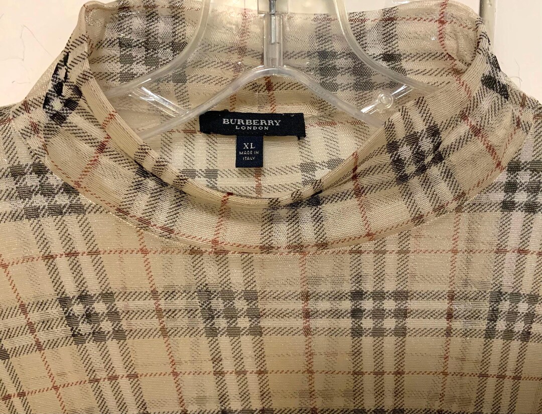 1980s Burberry London Blouse-mock Turtleneck-pullover Top/nova