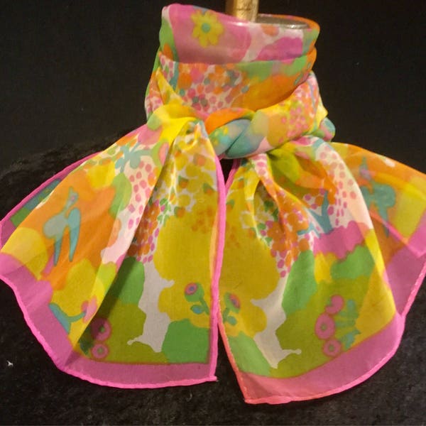 Neon Pink Scarf - Etsy