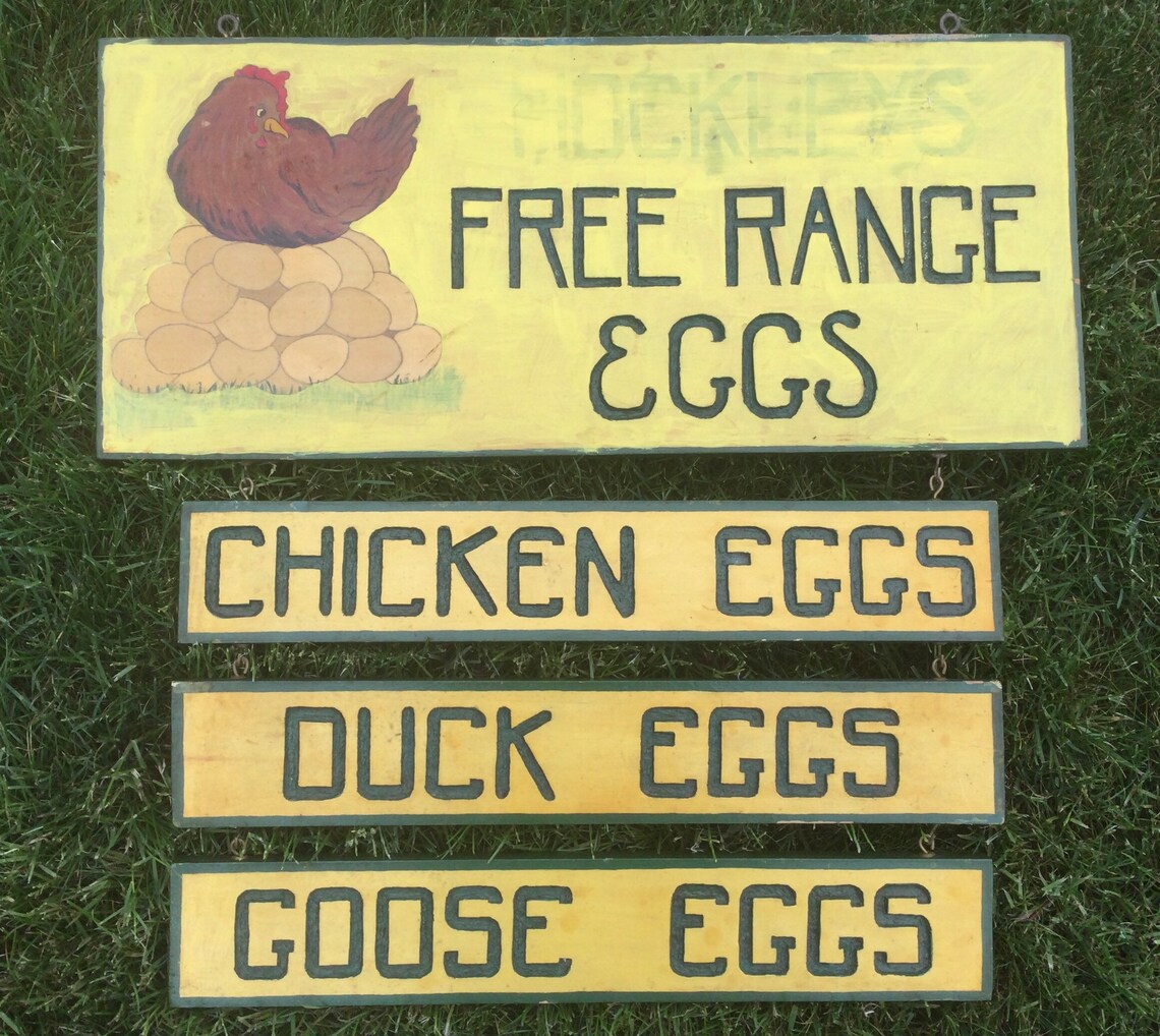 Vtg Eggs For Sale Sign Wood HandPainted Chicken Eggs/Goose Etsy