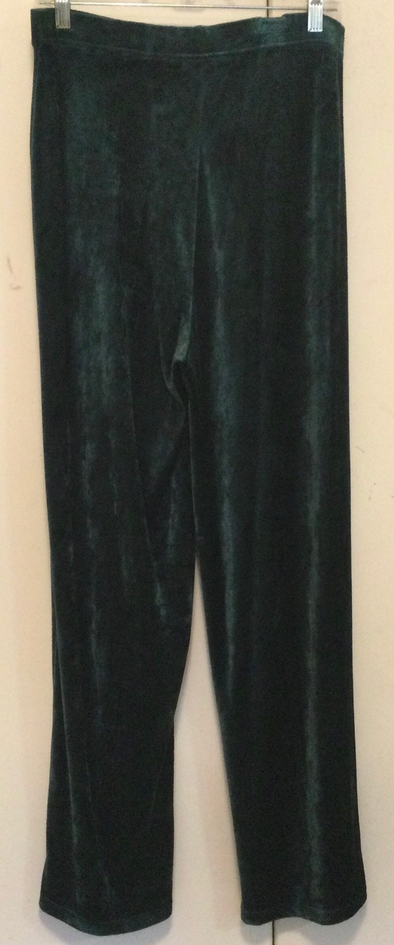 Green Pants-Slacks-Trousers/Velour Velvet/“Carole… - image 2