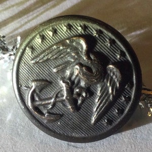 Waterbury Military Buttons/Black/Shank/USMC/Waterbury Button Company/American Eagle & Anchor/Brass ? Copper/Small 5/8”/Vintage Antique SET
