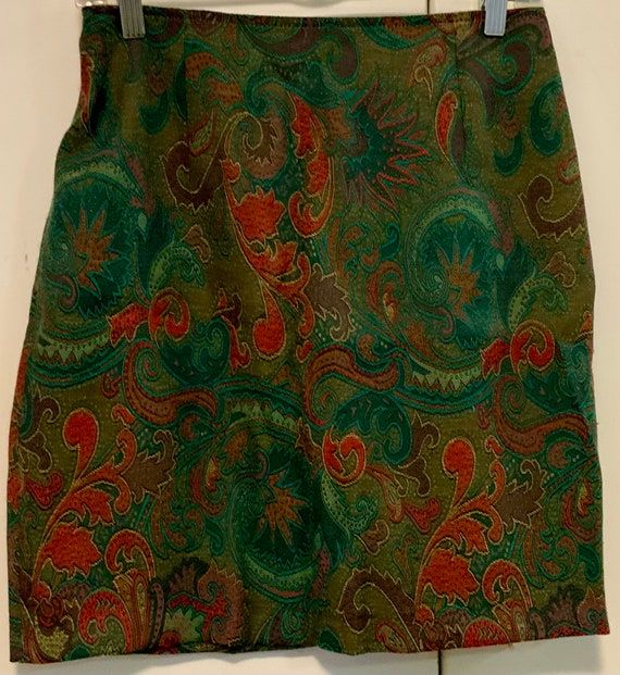 80s Paisley Print Skirt/The Limited/Pencil-Column… - image 2