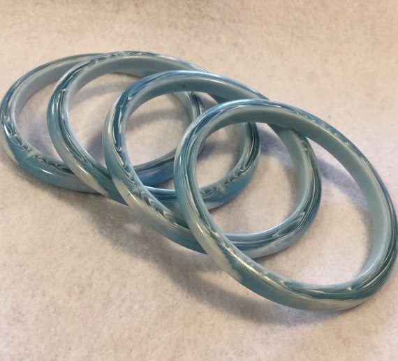 1960s Bangle Bracelet SET/Lucite-Plastic-Acrylic/… - image 1