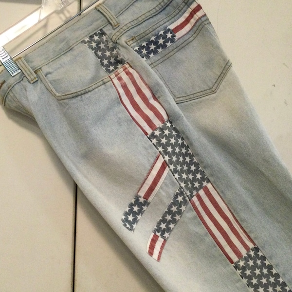 American Flag Jeans Etsy