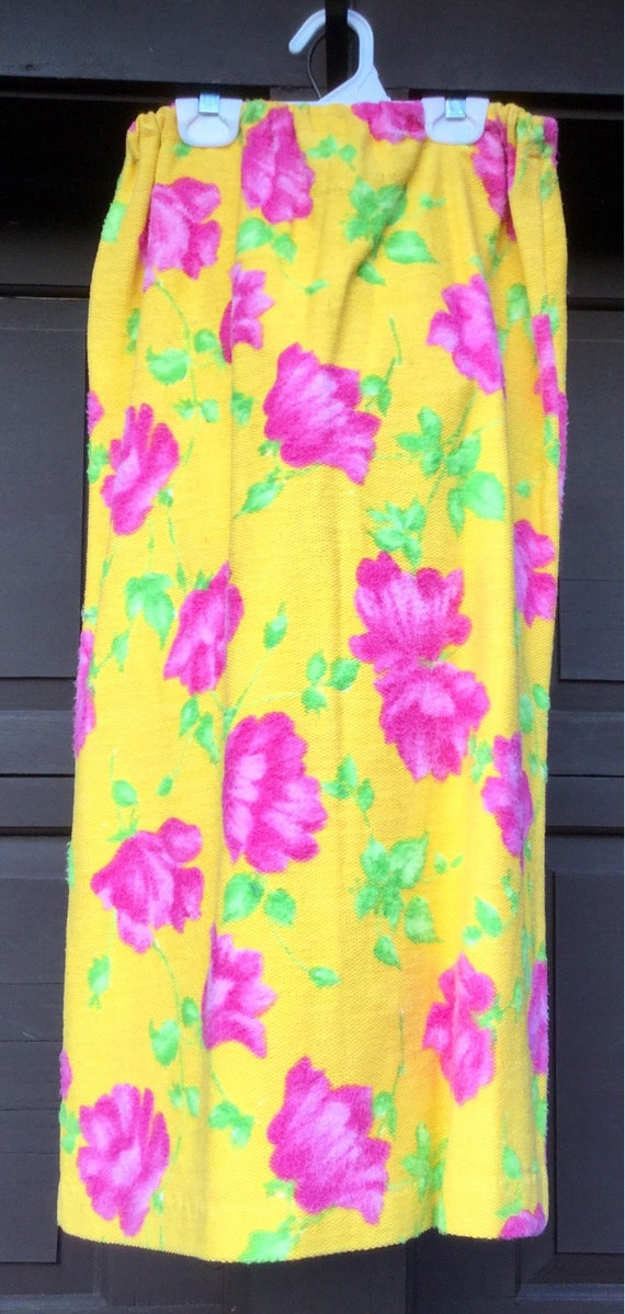 Pink Floral Midi Skirt/Yellow Pencil Skirt/Neon R… - image 3