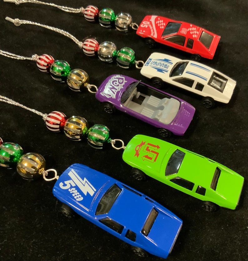 Car Christmas Ornament/race Car Toy Beaded Ornament/auto 5 Piece Set