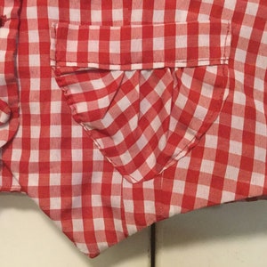 Child Vest/Red & White Gingham Check Print/Boy or Girl Toddler/Formal/Preppy/Hand Sewn/Handmade/Vintage