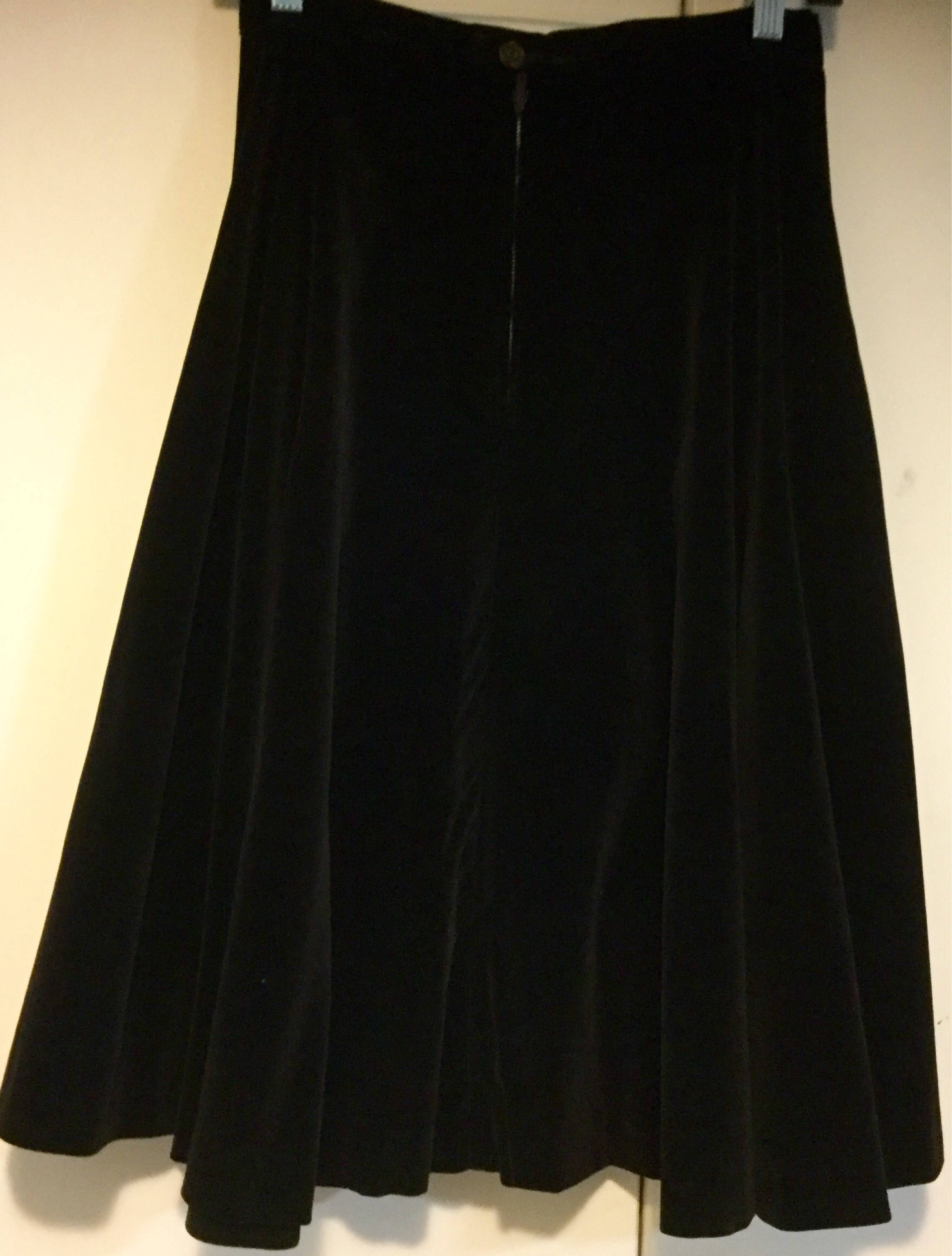 1950 Black Cocktail Skirt Velvet Full Circle Swing Retro Long - Etsy