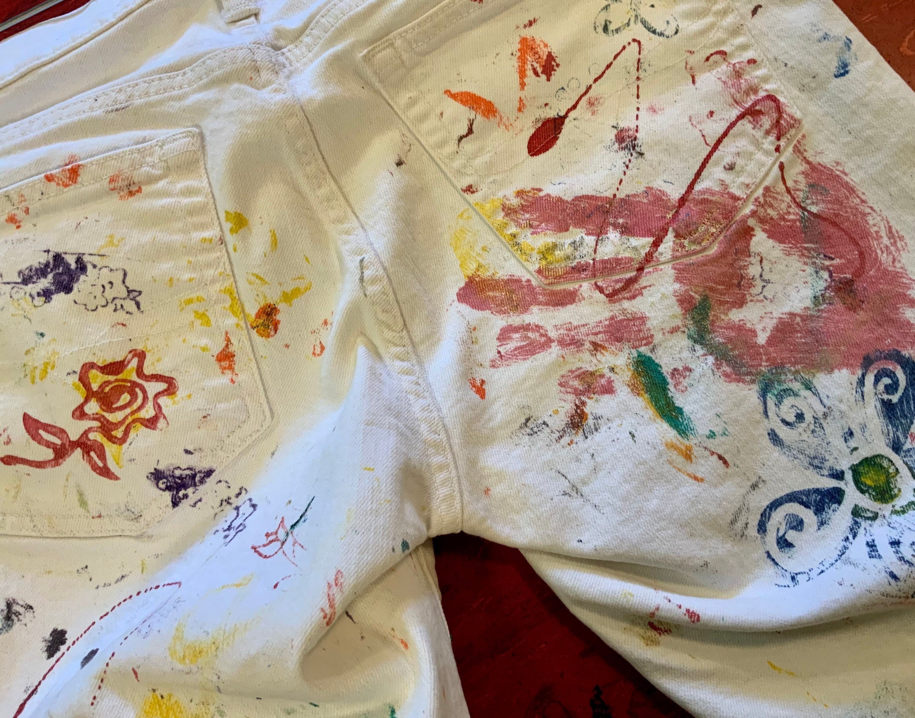 Ralph Lauren Jeans/polo/rl/white Denim/hand Painted HP Ralph Lauren Jeans/polo/rl/white Denim/hand Painted HP