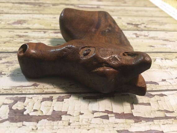 1940s Wood Horse Head Pin-Brooch/Hand Carved Hors… - image 5