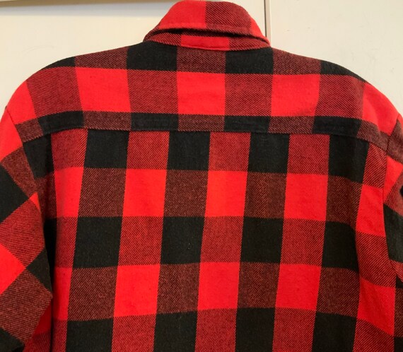 Mens Red Plaid Flannel Shirt/Buffalo-Check Print … - image 6