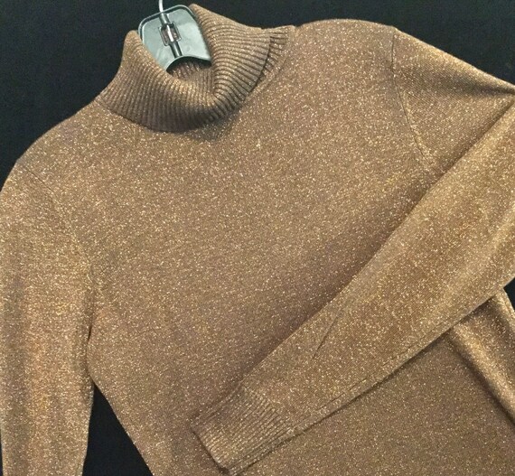 formal shimmer winter fashion Gold sparkle turtleneck sweater