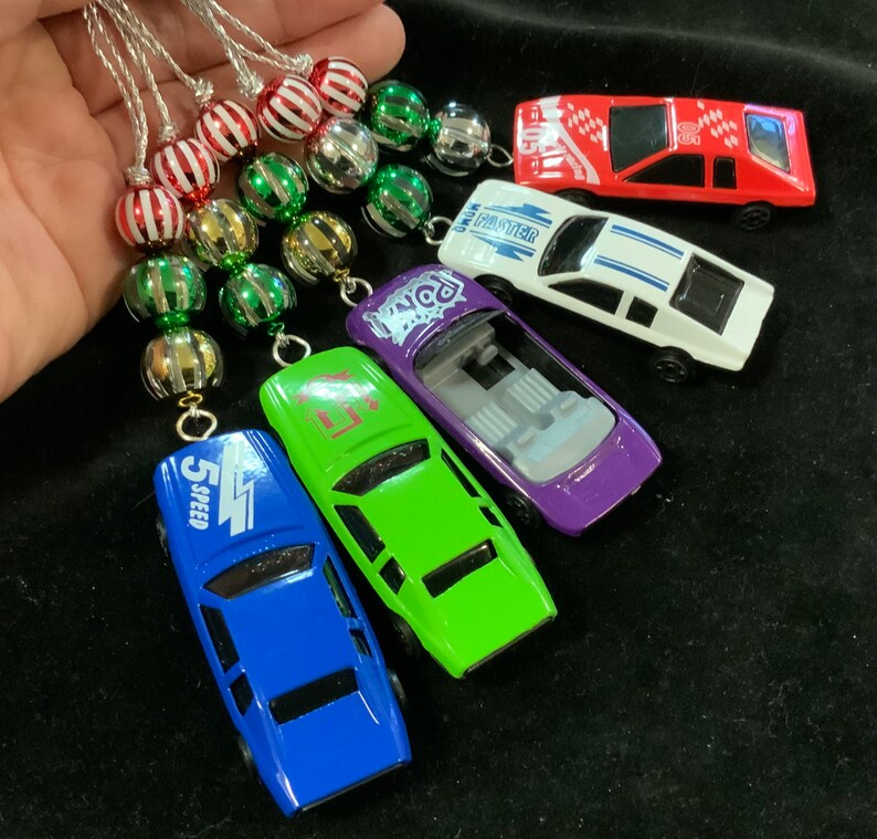 Car Christmas Ornament/race Car Toy Beaded Ornament/auto 5 Piece Set