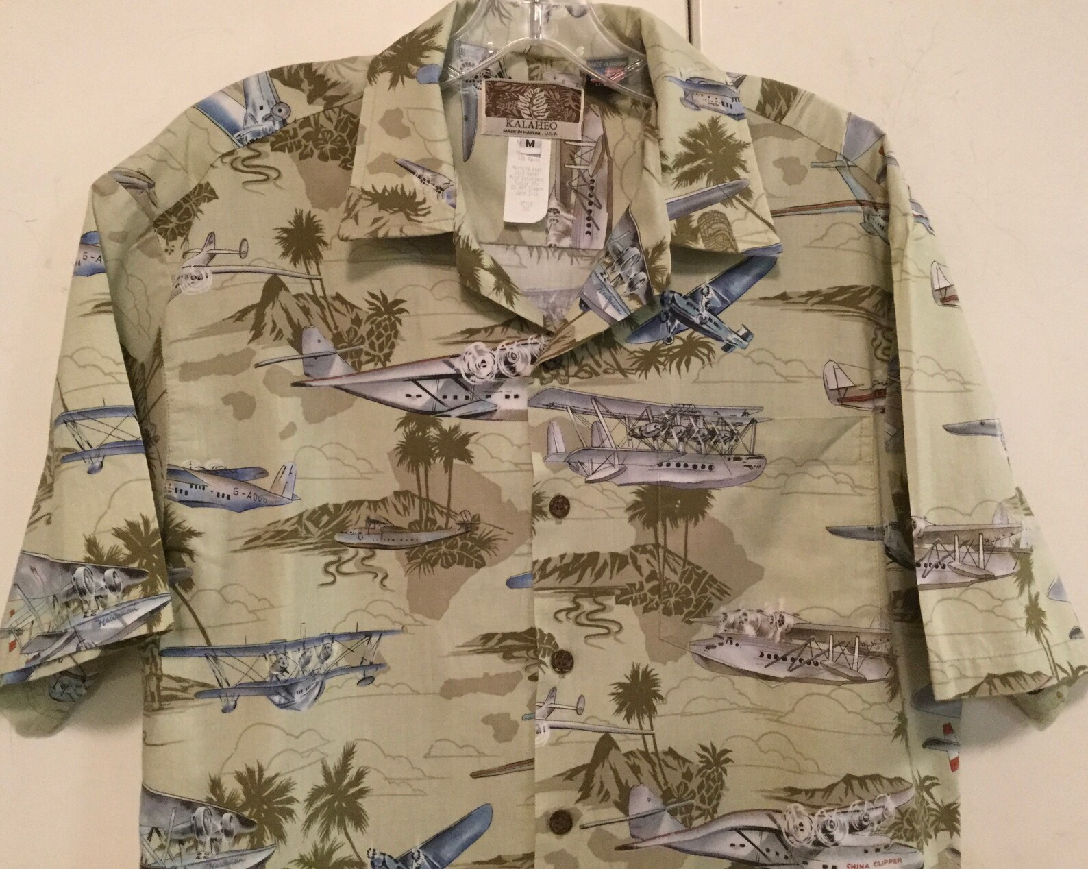 1970s Mens Hawaiian Shirt Airplane Print kalaheo - Etsy