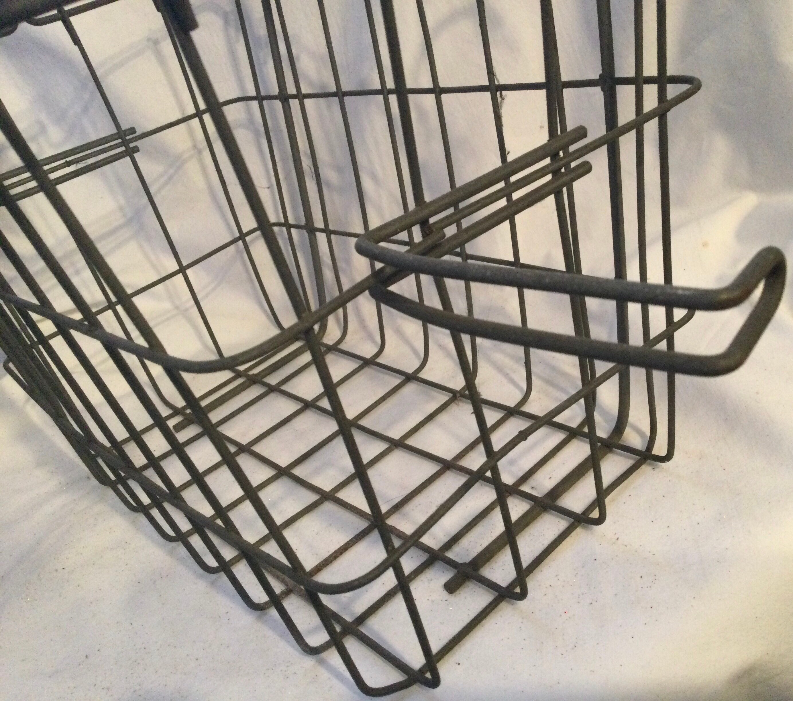 Vintage Wire Bicycle/Bike Basket Woven Metal Swing Handle Etsy