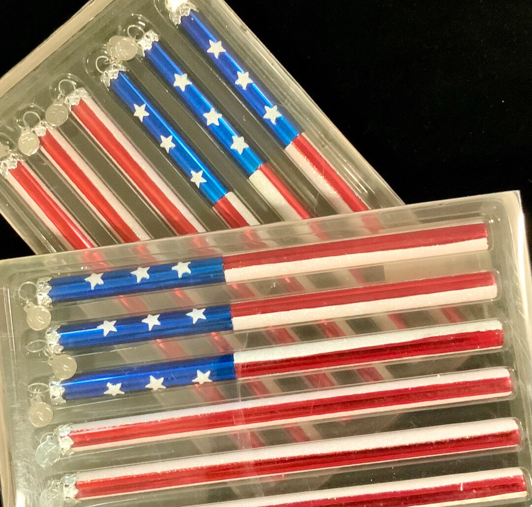 Dept 56 Flag Ornament/mercury Glass/patriotic USA American Flag/stars