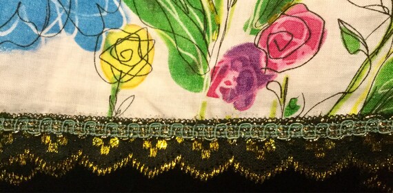 Floral Print Skirt/Beaded/A-Line Midi/Multicolor … - image 6