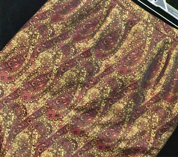 Paisley Print Skirt "Donna Vinci" Couture Long Str