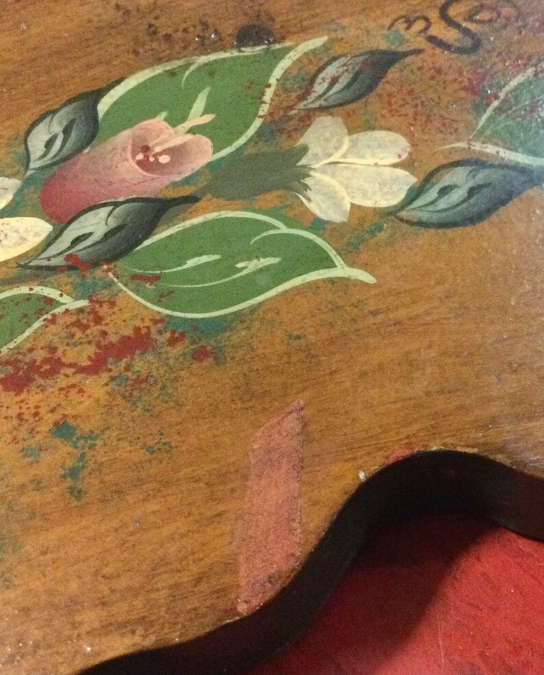 Floral Wreath Plaque/wood/handpainted Flowers/red Holly Berry