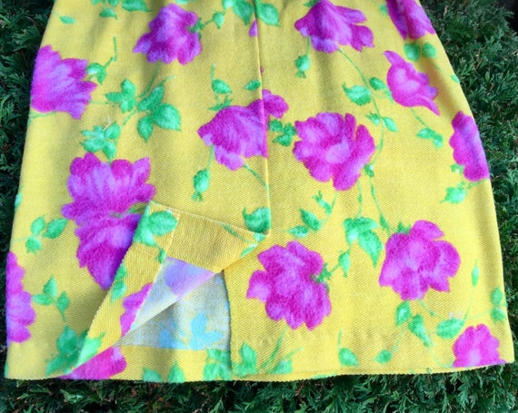 Pink Floral Midi Skirt/Yellow Pencil Skirt/Neon R… - image 1