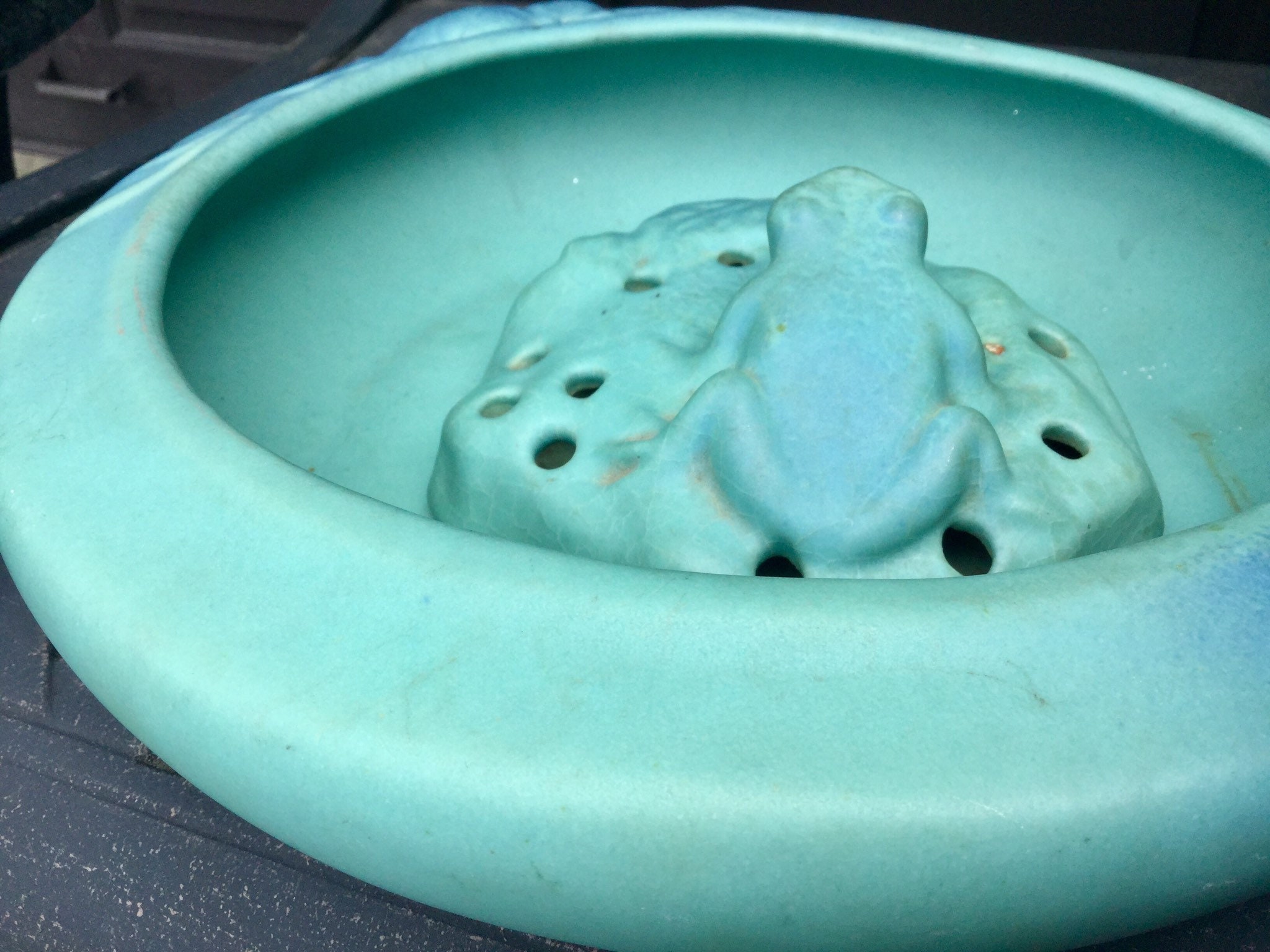 SALE s Van Briggle Pottery Flower Frog & Console Bowl/figural