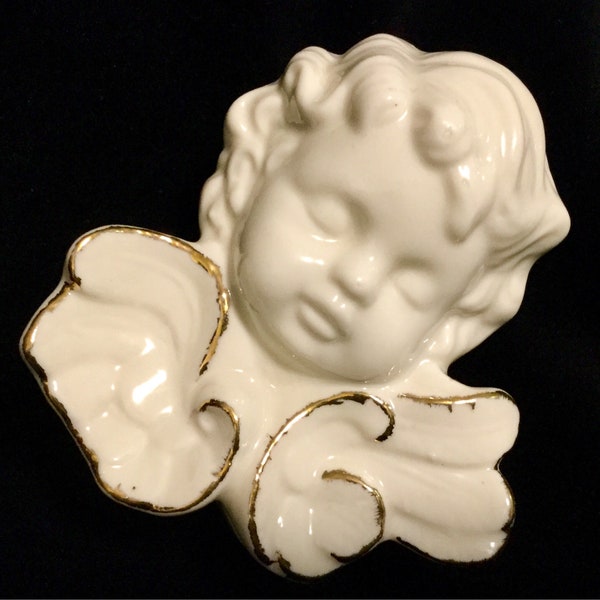 Rosary Box/Angel-Cherub First Communion Ring Box/White Ceramic Porcelain China/Covered Box/Religious Catholic/Small-Mini 3x4”/Vintage