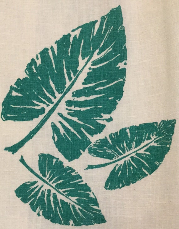 Barkcloth Hawaiian Shirt “Andrade” Tropical Leaf … - image 8