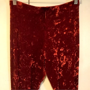 80s Red Leggings/Crushed Velvet/Winter/Woman&#39;s Size Small-Medium/Christmas/Vintage 1980s