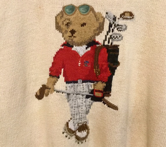 90s Ralph Lauren Polo Sport Teddy Bear Sweater