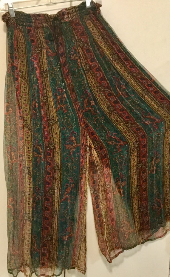 1970 Paisley Harem Pants-Palazzo-Maxi Skirt/Sheer… - image 3