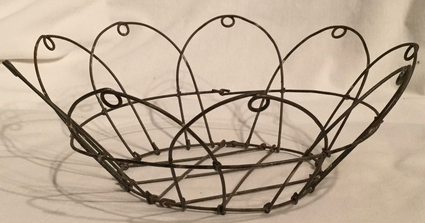 Vintage Wire Basket/Fruit Bowl Pair Twisted Metal Wire Etsy